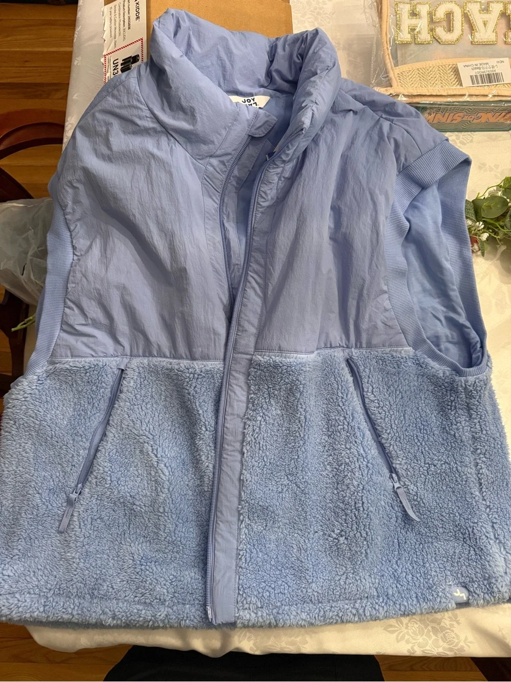 JoyLab Light Blue Sherpa Vest